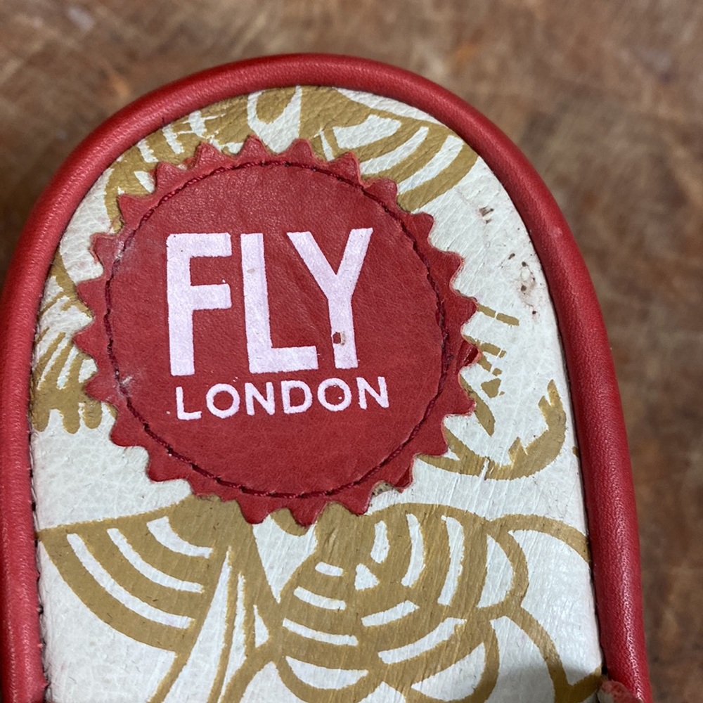 laced sandals by fly london - red leather BRAND NEW